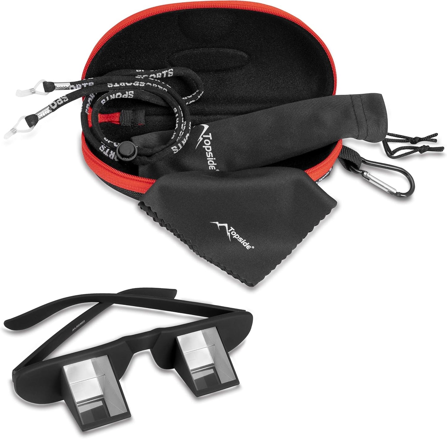 TOPSIDE Sicherungsbrille (Kletterbrille) mit hochwertigen Prismen inkl. Etui und Brillenband