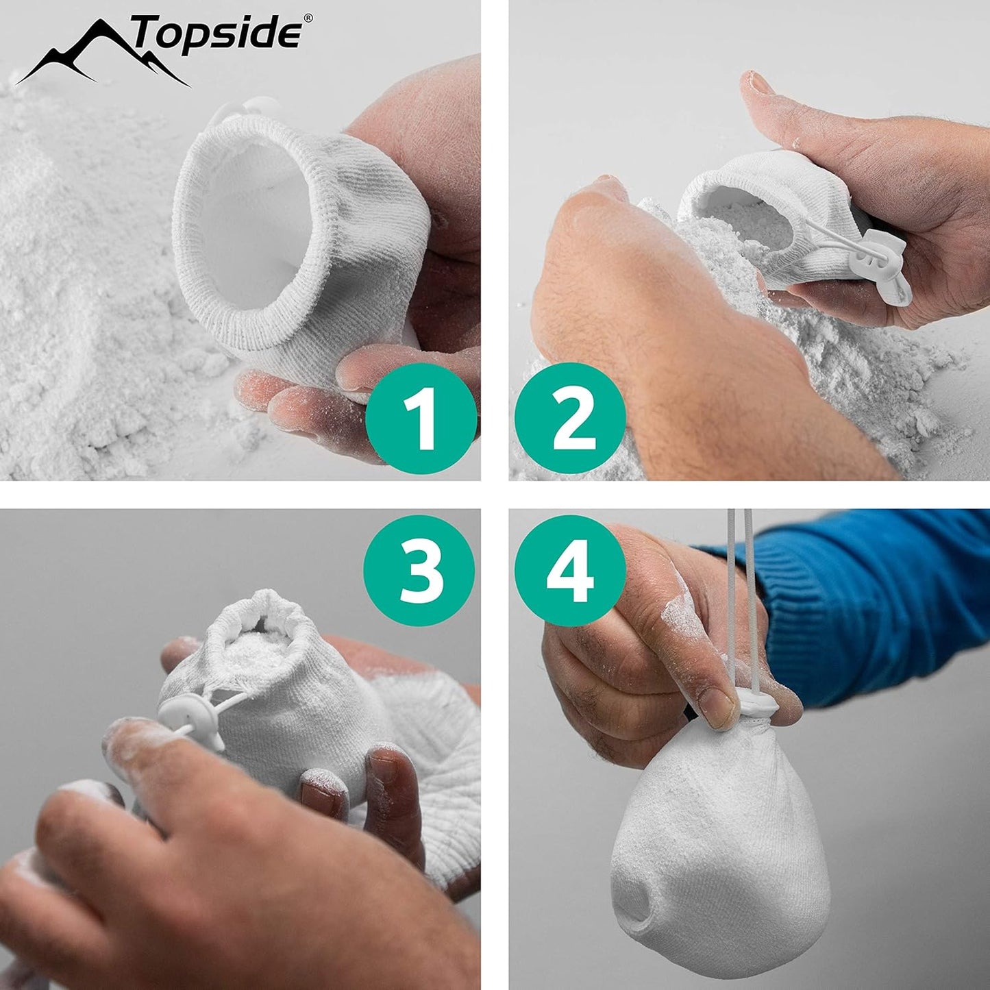 TOPSIDE Chalkball wiederbefüllbar 56g Chalkball Refill Bouldern Chalk Ball