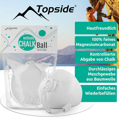 TOPSIDE Chalkball wiederbefüllbar 56g Chalkball Refill Bouldern Chalk Ball